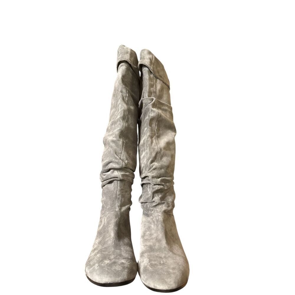 Enzo Angiolini Knee High Gray Suede Slouch Boots Size 8.5 - Picture 8 of 11